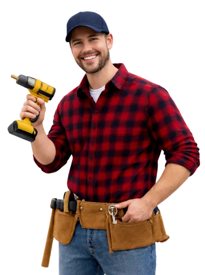 Picture of a Roofer guy with his tools