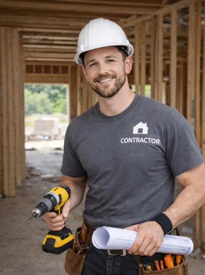 Contractor on construction site