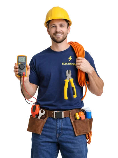 Electrician with tools