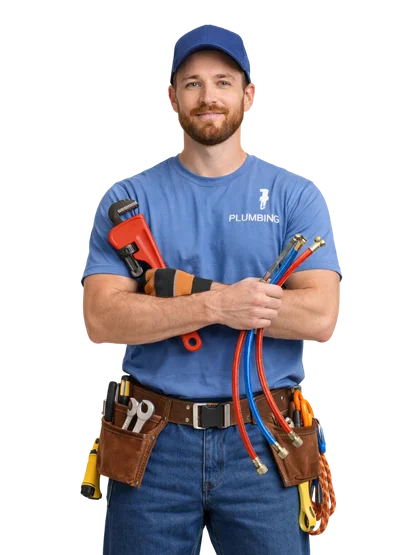 Plumber with tools