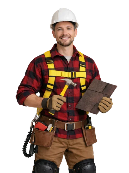 Roofer ready for work