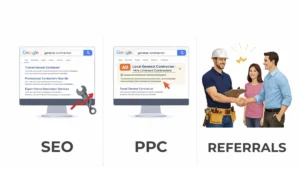 SEO vs PPC vs Referrals for General Contractors