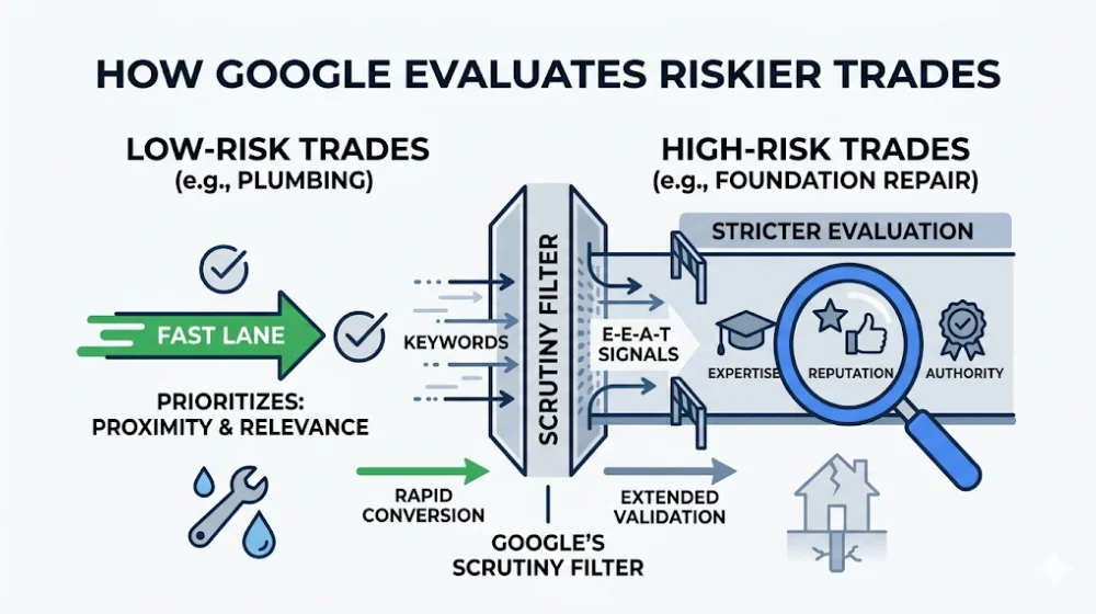 How Google Evaluates Riskier Trades Differently in Search Results