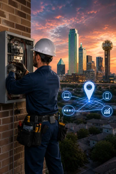 Electrician working in the backdrop is Dallas City